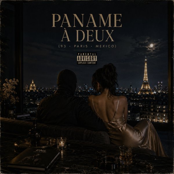 Pochette de la chanson Paname à Deux — un couple contemplant Paris de nuit